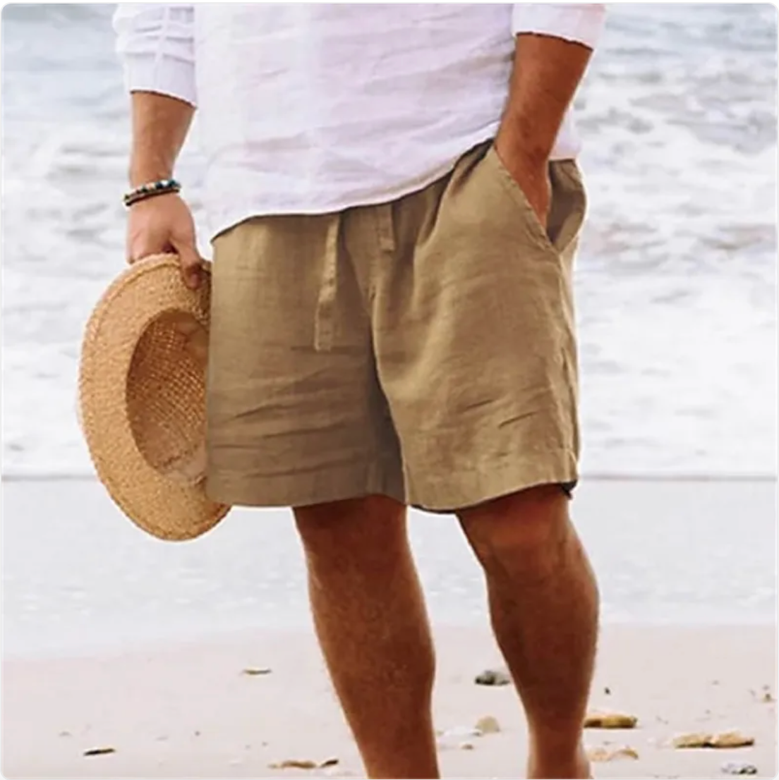 Herren Sommer-Shorts aus Baumwolle und Leinen