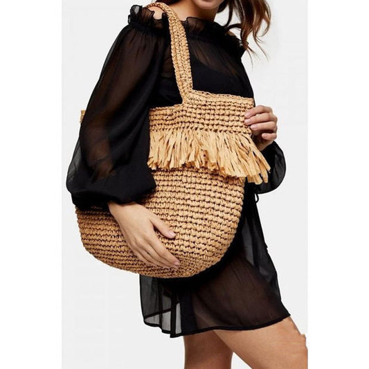 Fringe Straw Bag "Capri"