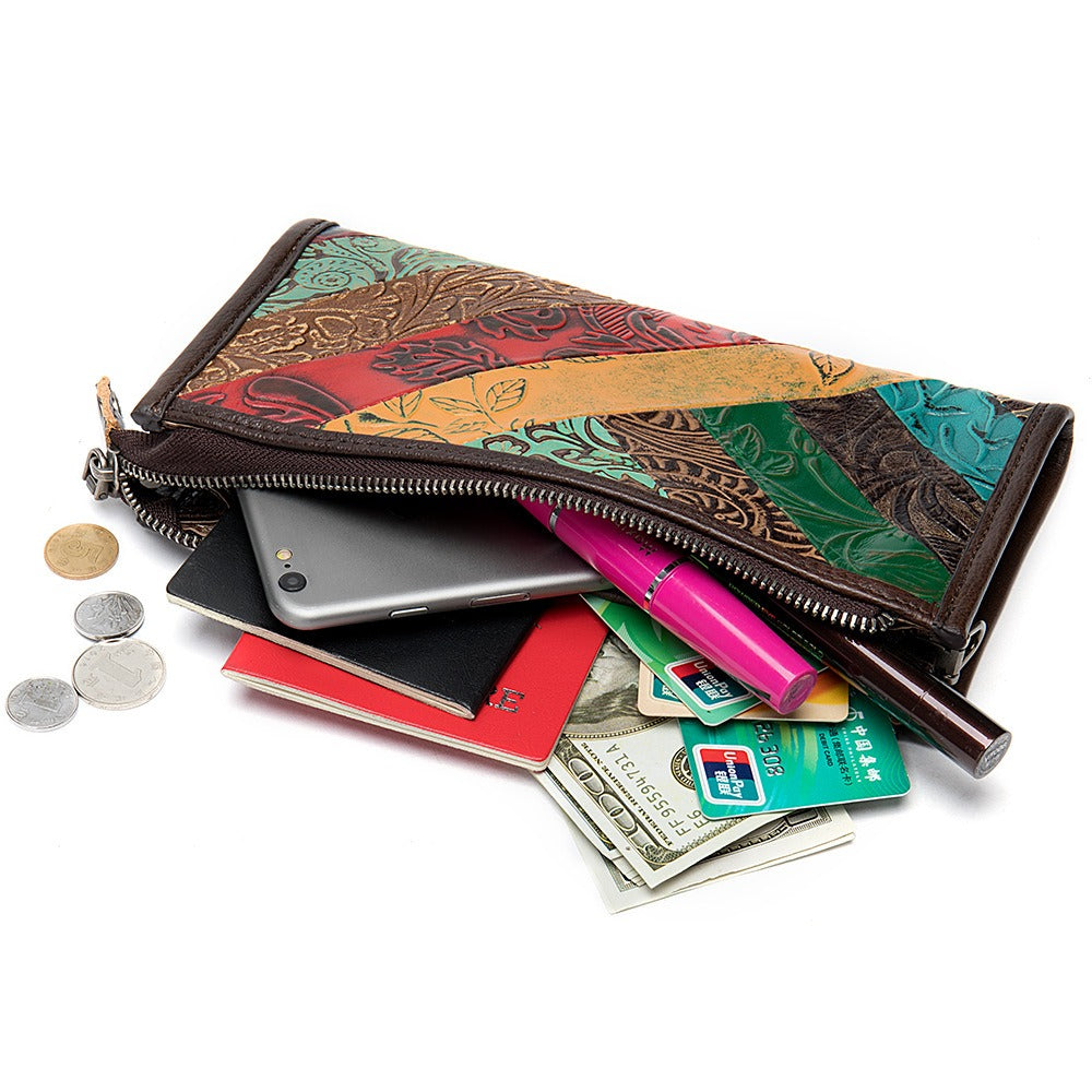 Patchwork Leather Clutch Bag