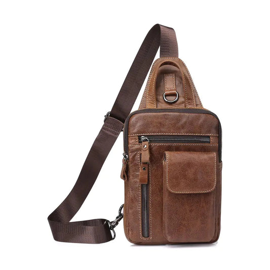 Vintage Casual Men's Shoulder Crossbody Bag in Leather