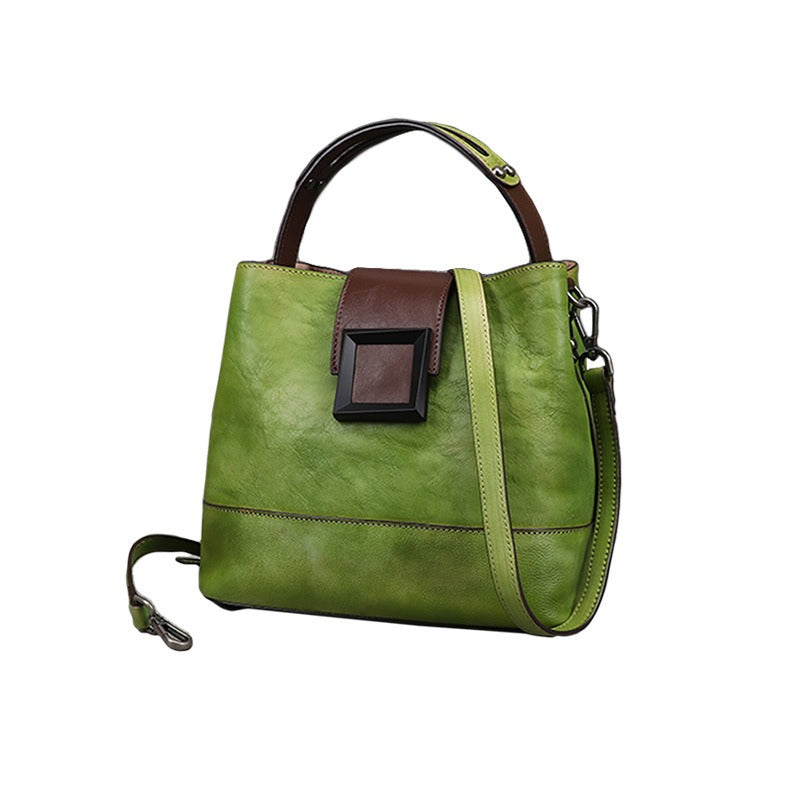 Retro Leather Bucket Handbag