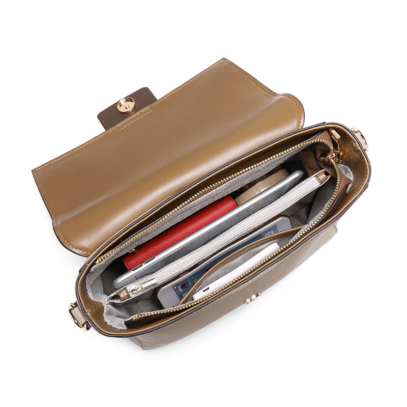 Two-Tone Soft Leather Shoulder Bag