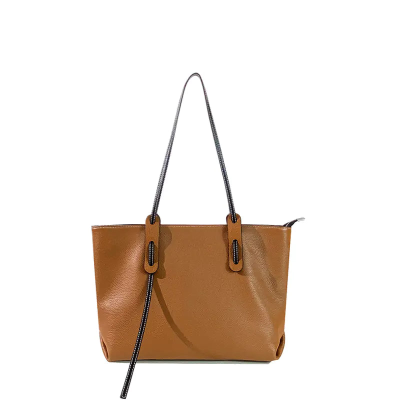 Large Capacity Soft Leather Tote Shoulder Bag