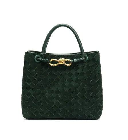 Matte Leather Woven Handbag