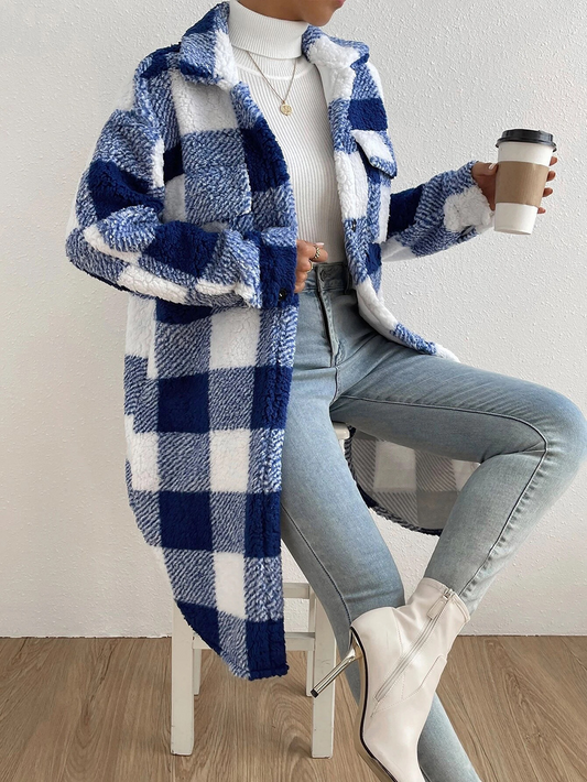 Long Plaid Teddy Shacket “Tilda”