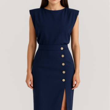 Structured Sleeveless Midi Dress “Stephanie”
