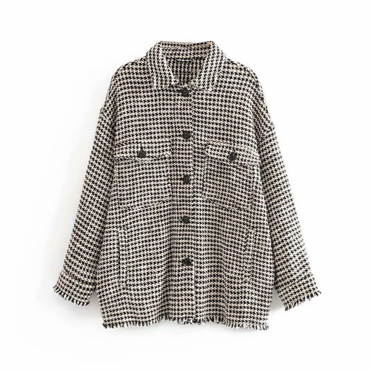 Houndstooth Shirt Jacket “Alva”