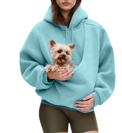 Fleece-Hoodie mit Haustier-Tasche „Marta“