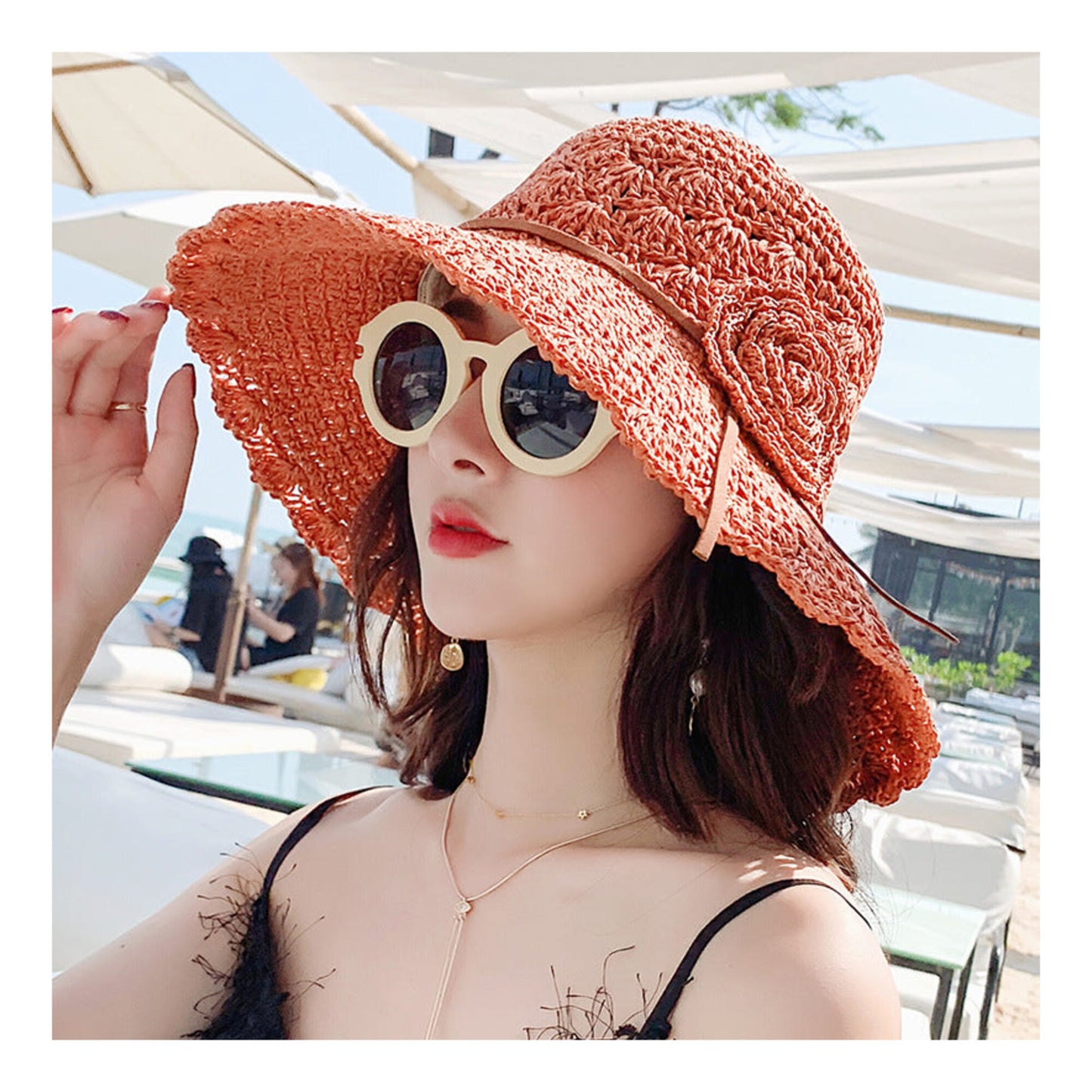 Foldable Floral Visor "Cannes"