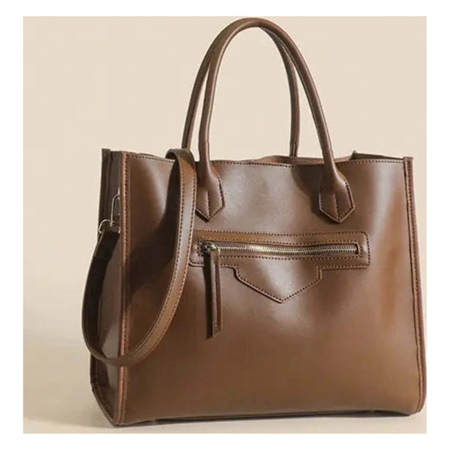 Genuine Leather Tote Bag for Women - Large Capacity