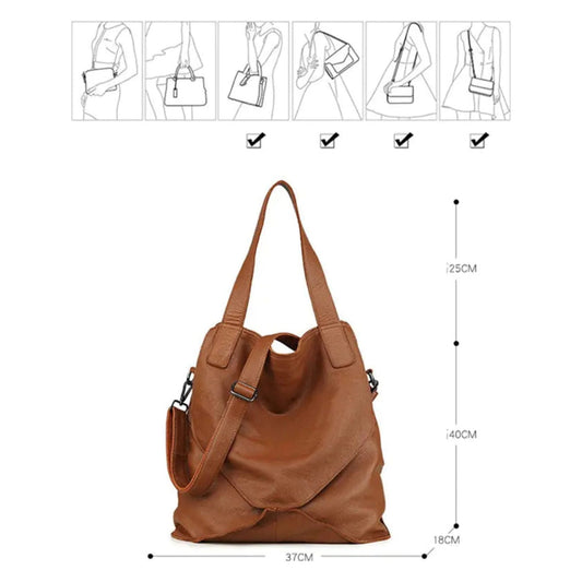 Large Capacity Leather Bucket Bag