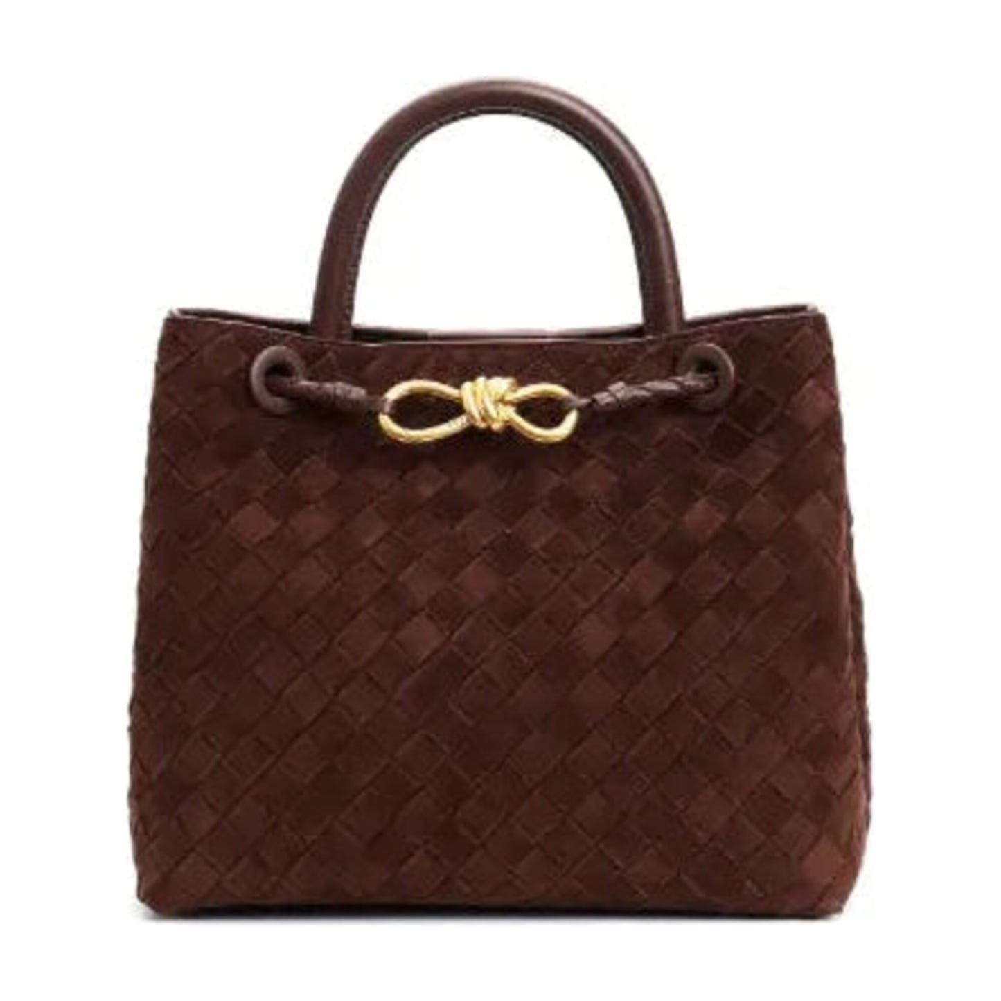 Matte Leather Woven Handbag
