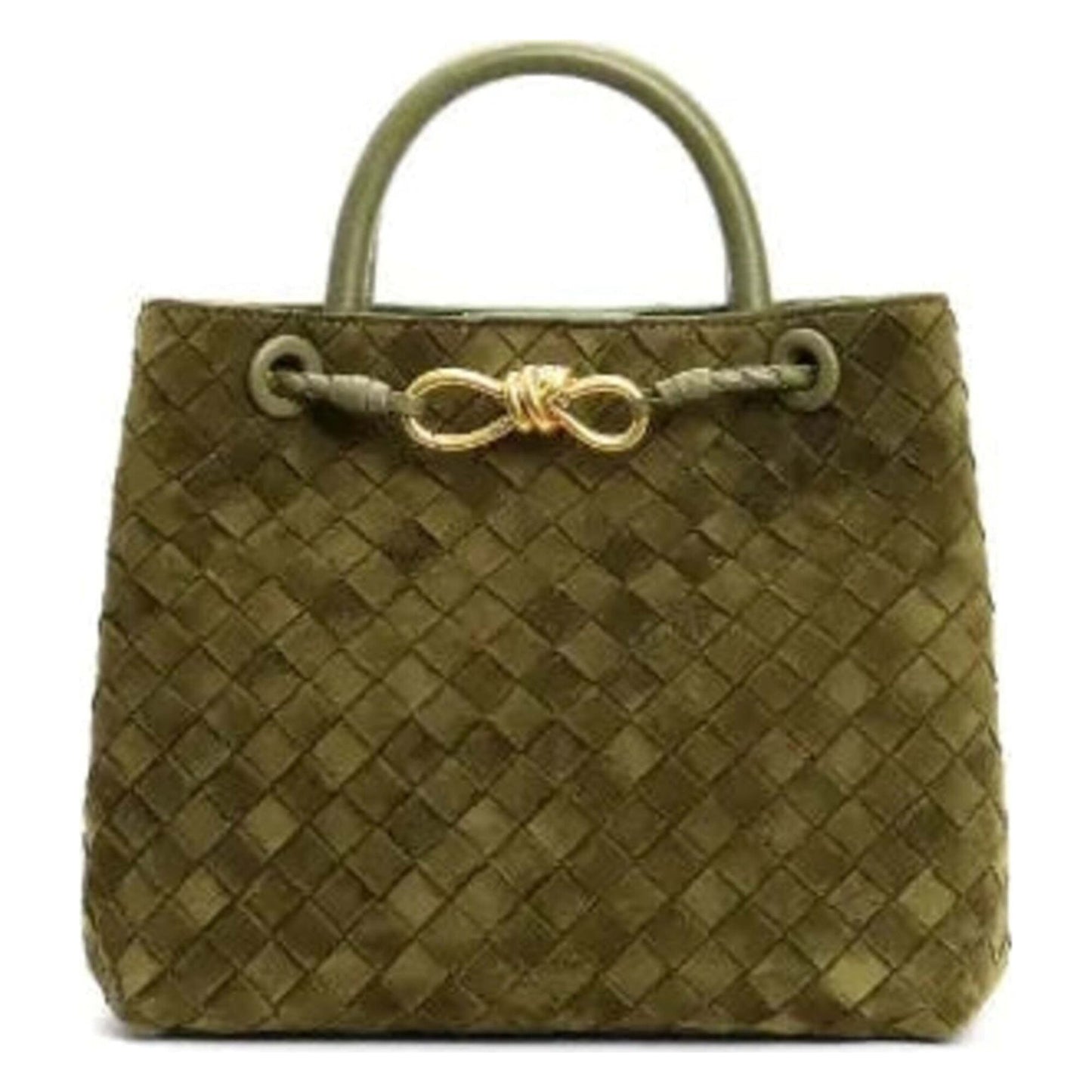 Matte Leather Woven Handbag