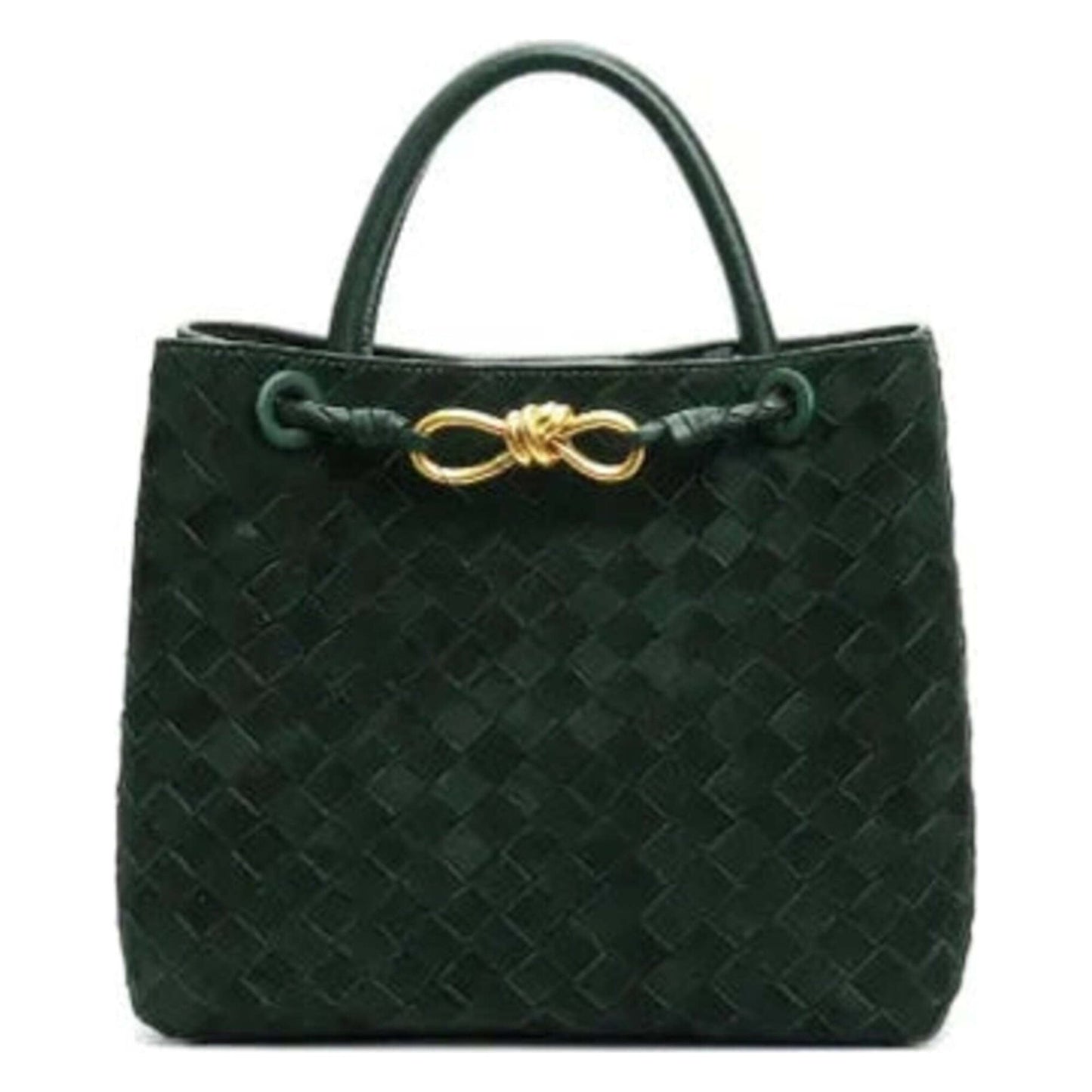Matte Leather Woven Handbag