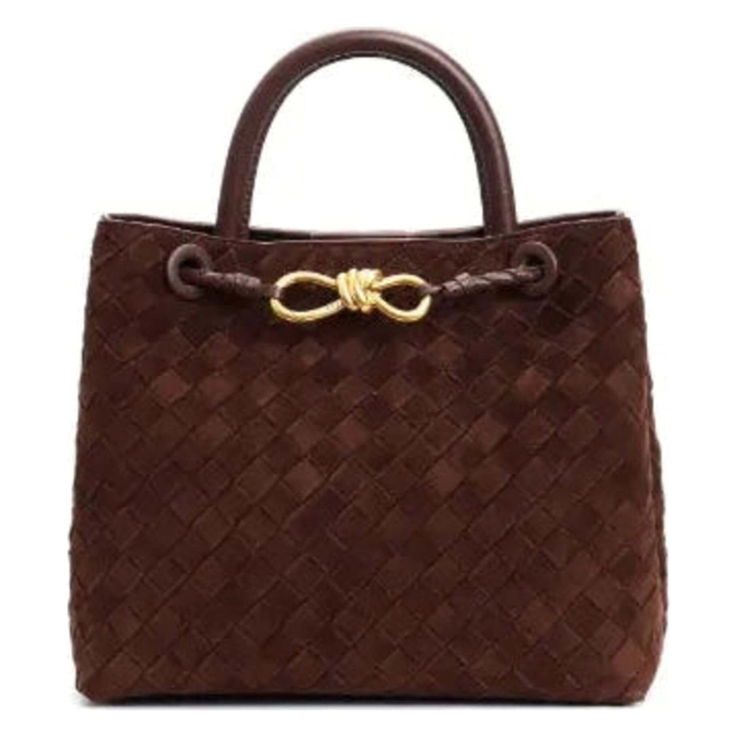 Matte Leather Woven Handbag