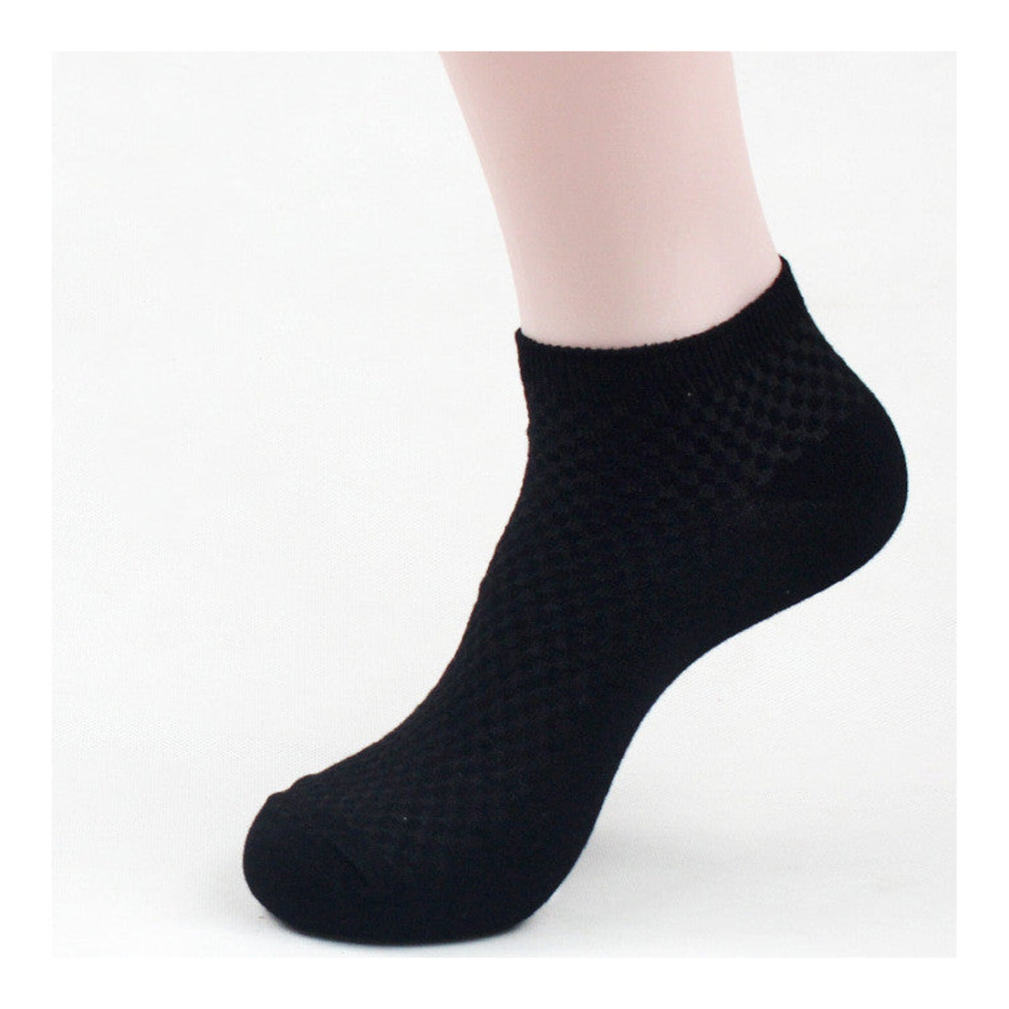 Men's Bamboo Fiber Ankle Socks with Massage Bottom
