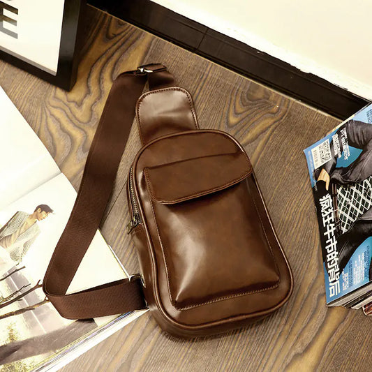 Waxed Leather Crossbody Shoulder Bag