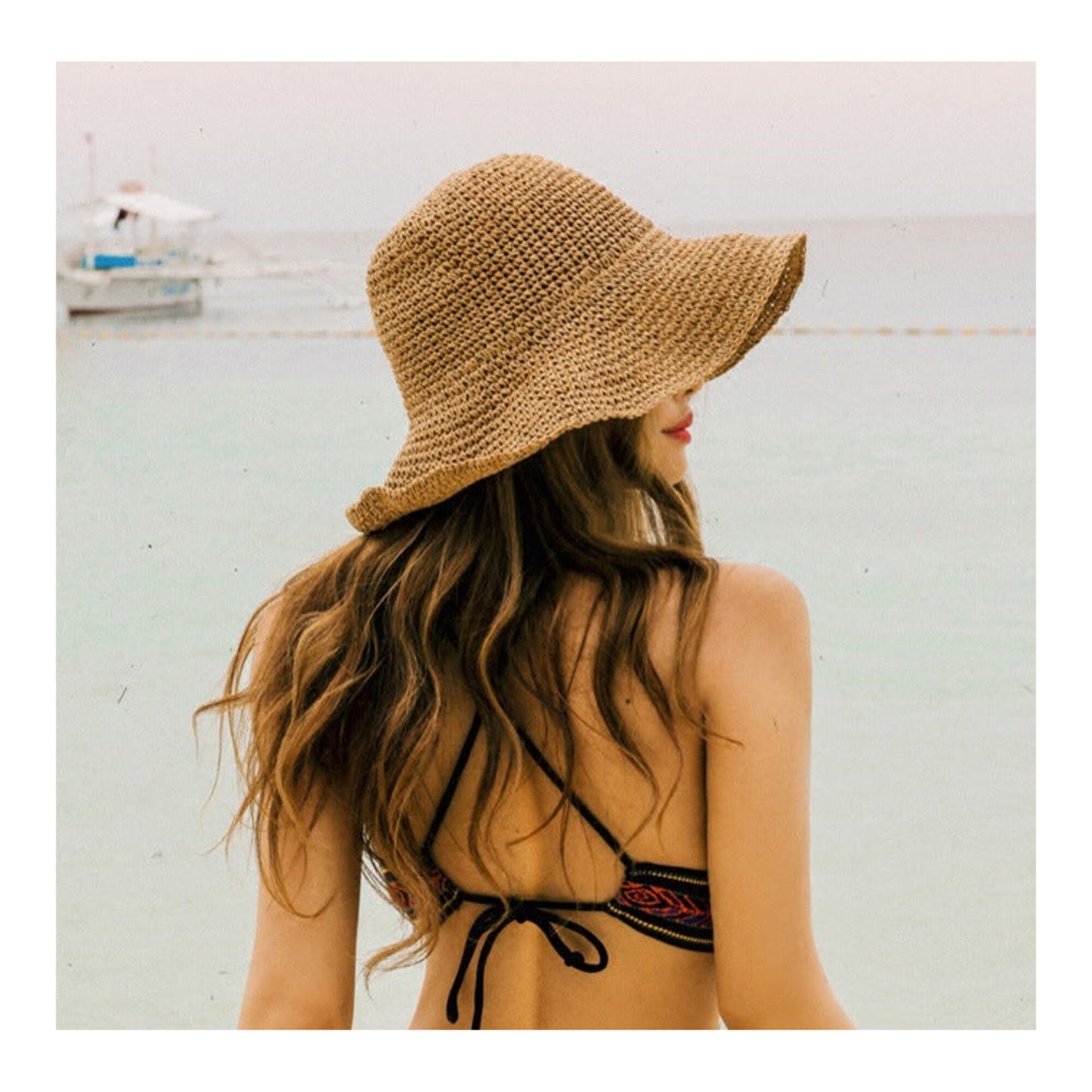 Foldable Embroidered Sun Hat "Monaco"