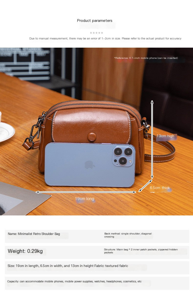 Retro Leather Mini Crossbody Bag