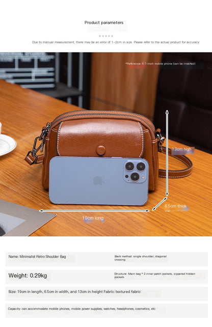 Retro Leather Mini Crossbody Bag
