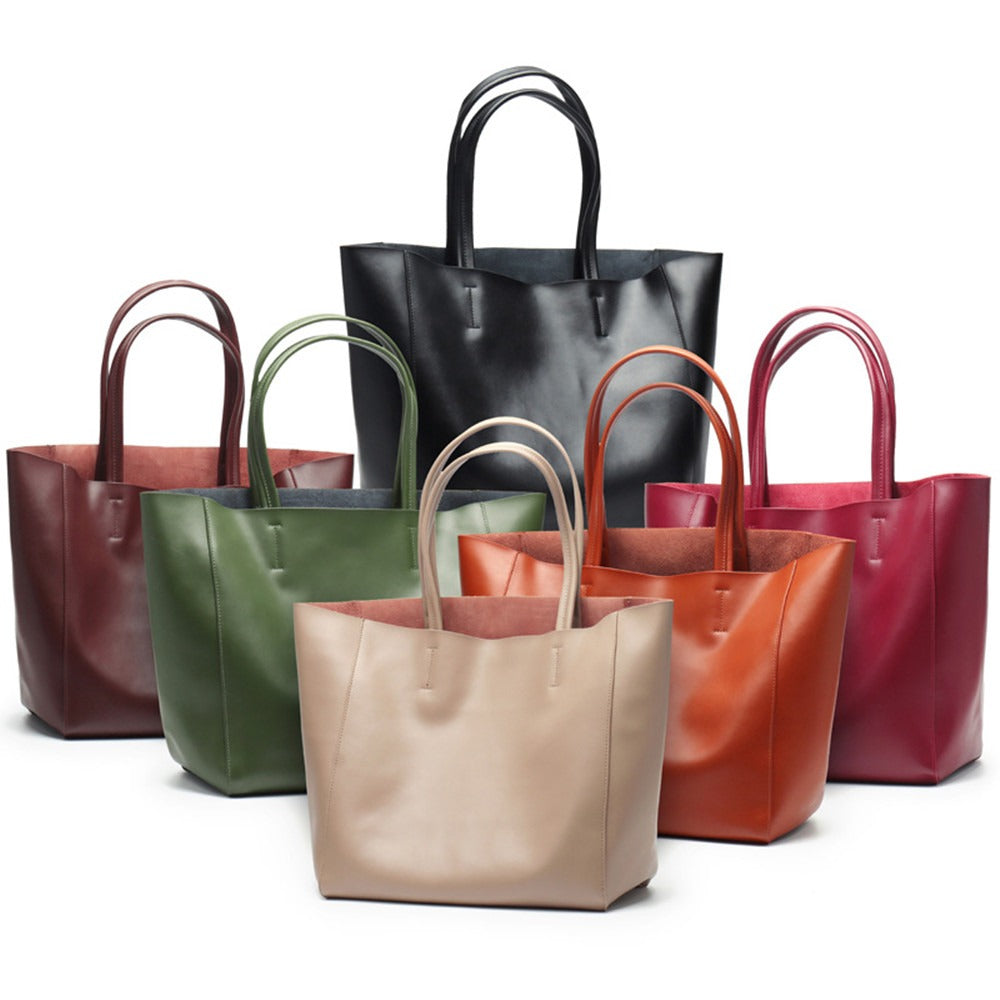 Large Leather Commuter Tote