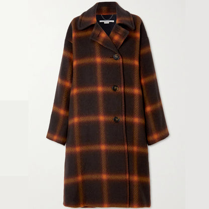 Oversized Orange Check Coat “Tove”