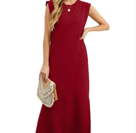 Summer Sleeveless Pocket Maxi Dress