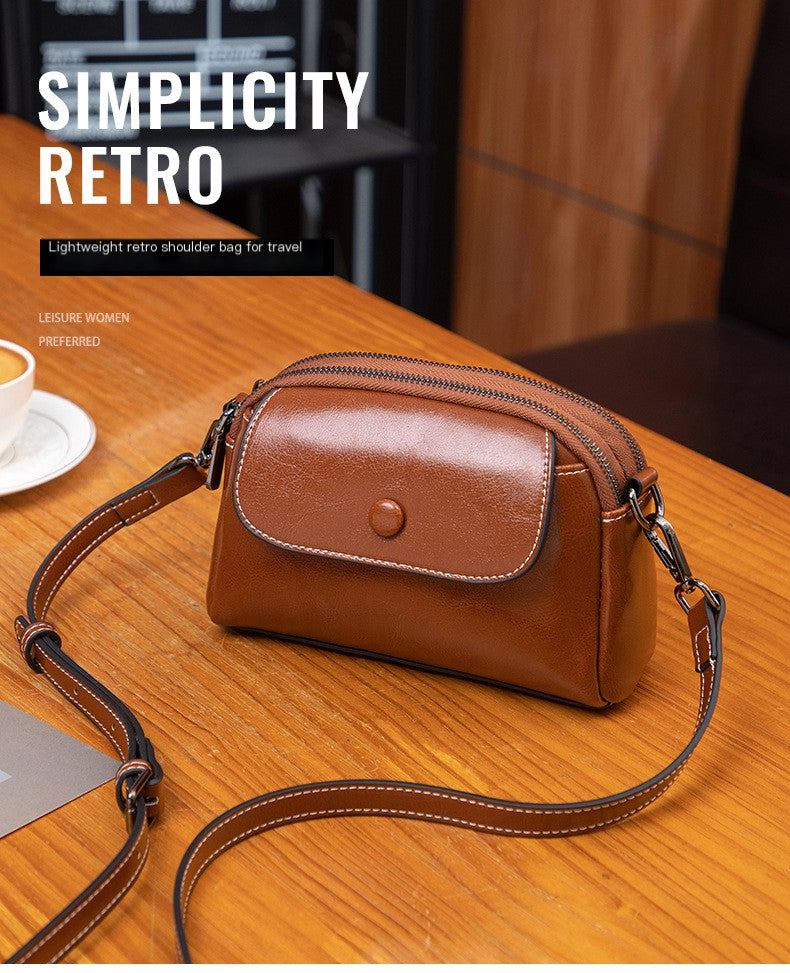 Retro Leather Mini Crossbody Bag