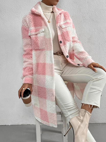 Long Plaid Teddy Shacket “Tilda”