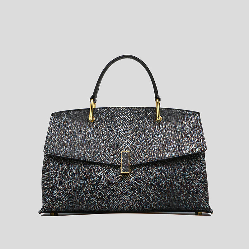 Structured Leather Top-Handle Bag
