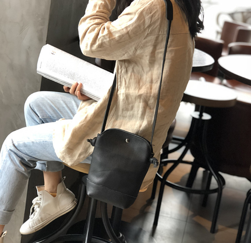 Vintage Handmade Leather Crossbody Bag