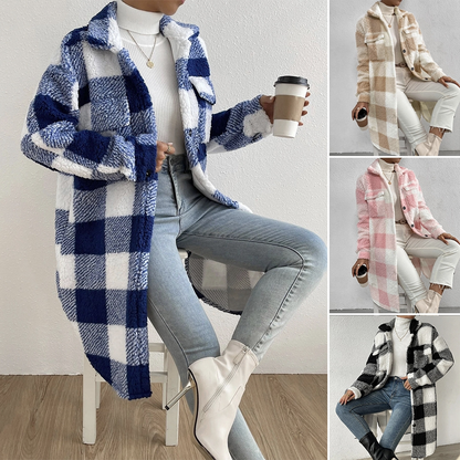 Long Plaid Teddy Shacket “Tilda”