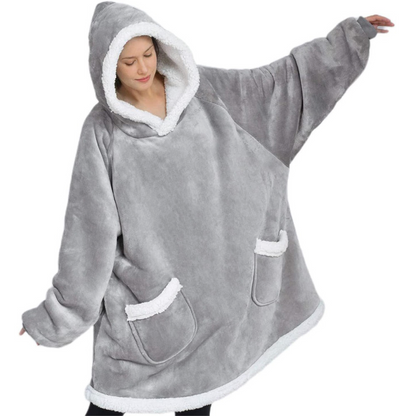 Hoodie-Decke mit Teddyfutter „Astrid“