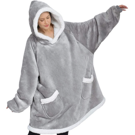 Hoodie-Decke mit Teddyfutter „Astrid“