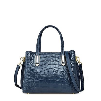 Croc-Embossed Leather Handbag