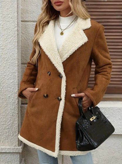 Double-Breasted Sherpa-Lined Coat “Runa”