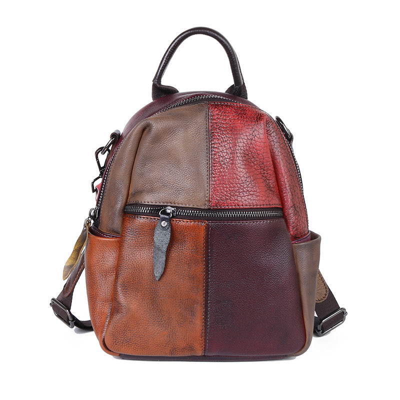 Zweifarbiger Lederrucksack