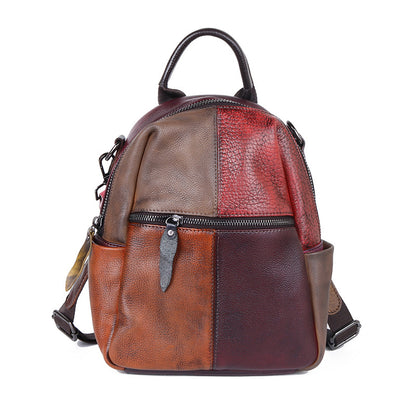 Zweifarbiger Lederrucksack