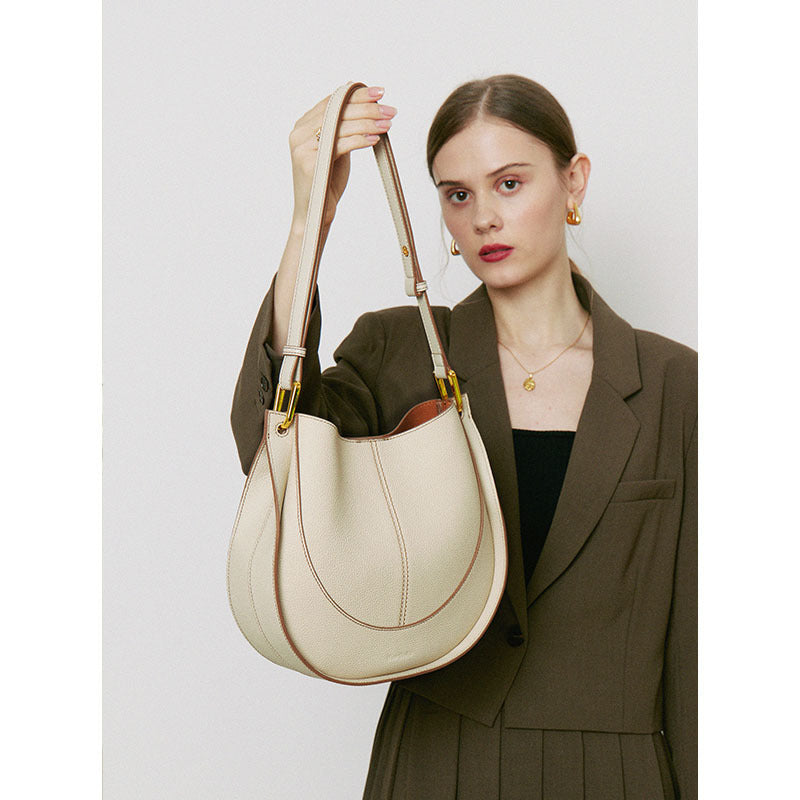 Half-Moon Leather Shoulder Bag