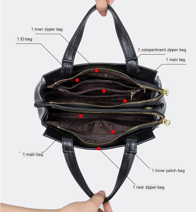 Genuine Leather Boston Handbag