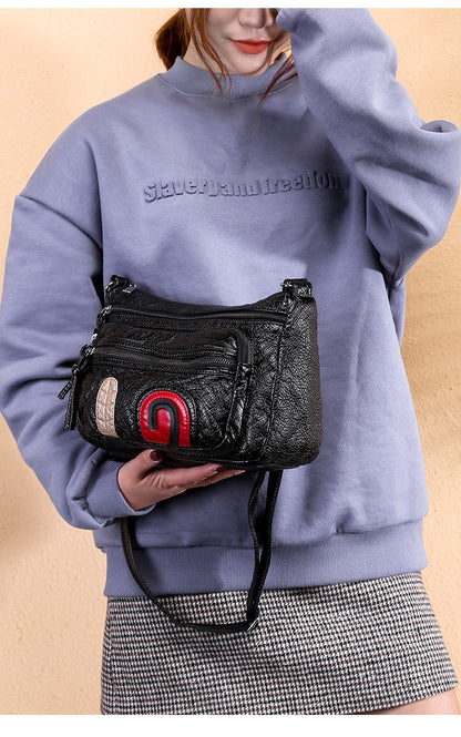 Faux Leather (PU) Multi-Pocket Crossbody