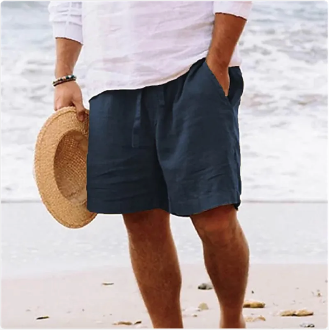 Herren Sommer-Shorts aus Baumwolle und Leinen