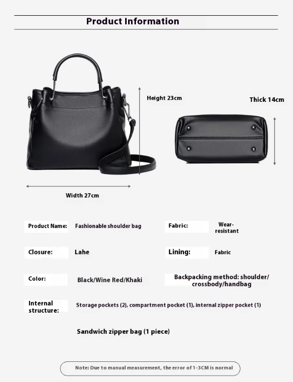 Weiche Handtasche aus PU-Kunstleder