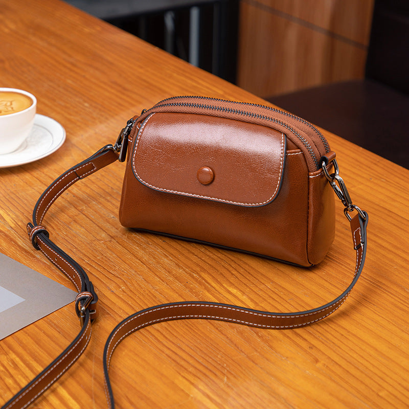 Retro Leather Mini Crossbody Bag