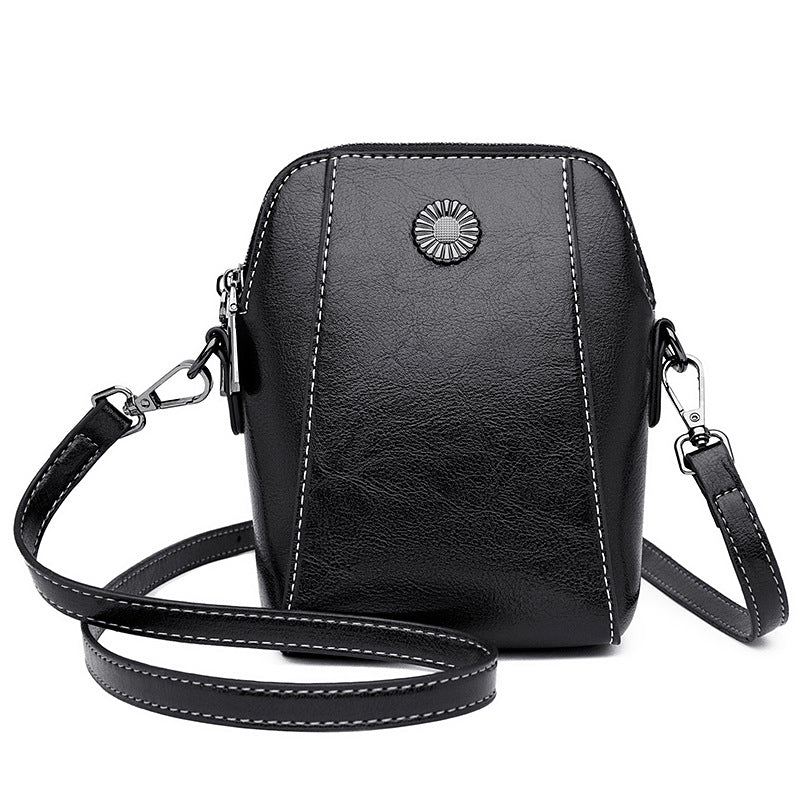 Small Cowhide Leather Crossbody Phone Bag