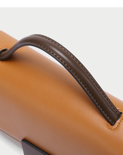 Two-Tone Leather Flap Handbag
