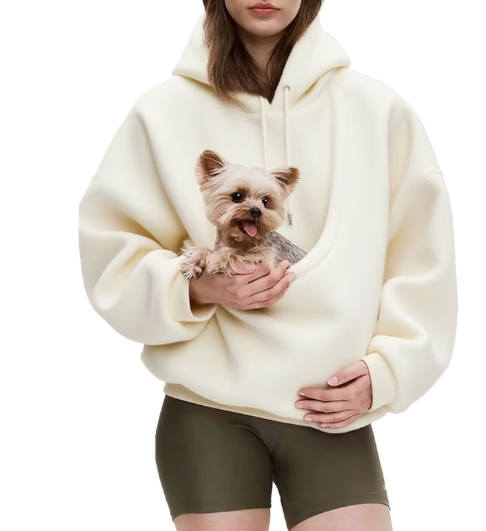 Fleece-Hoodie mit Haustier-Tasche „Marta“