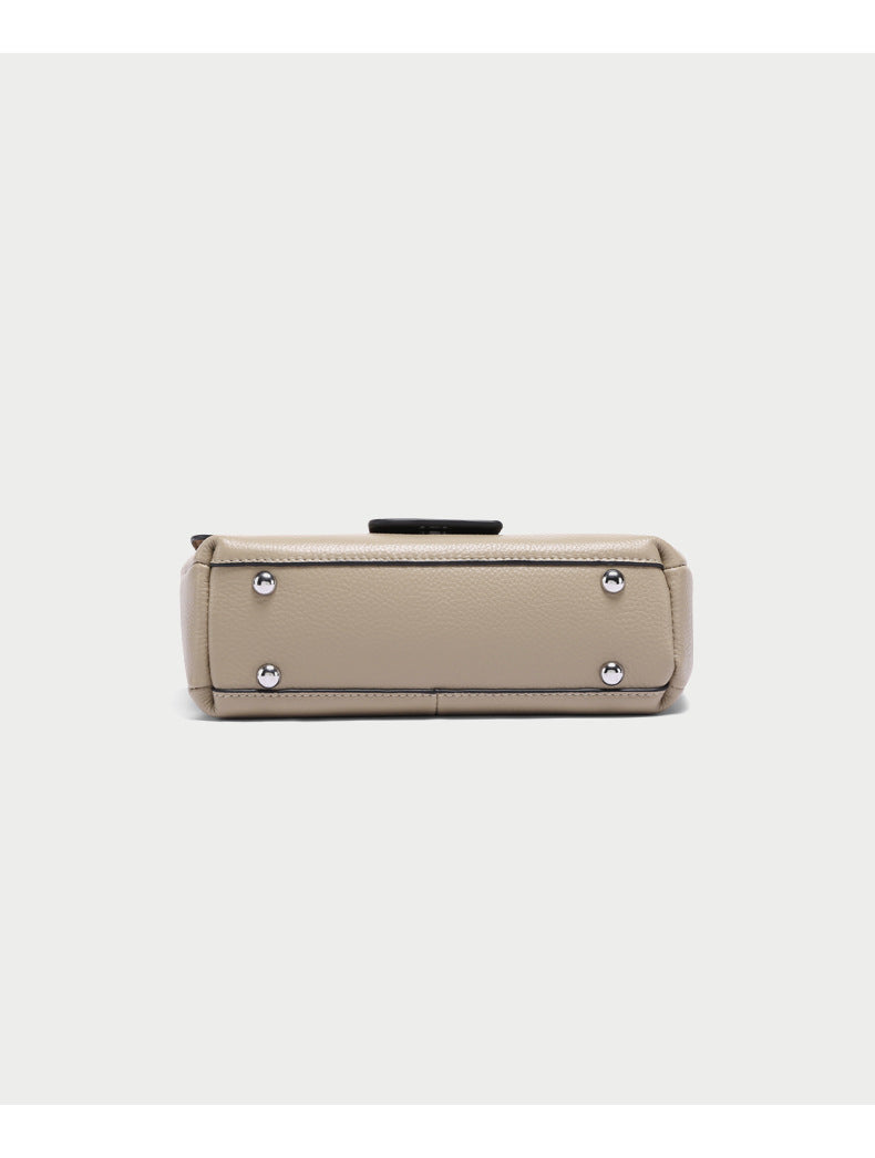 Two-Tone Leather Flap Handbag