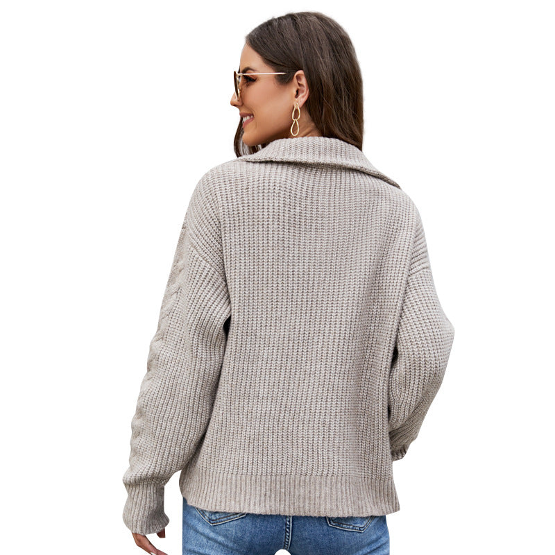 Cable-Knit Half-Zip Sweater “Ottavia”