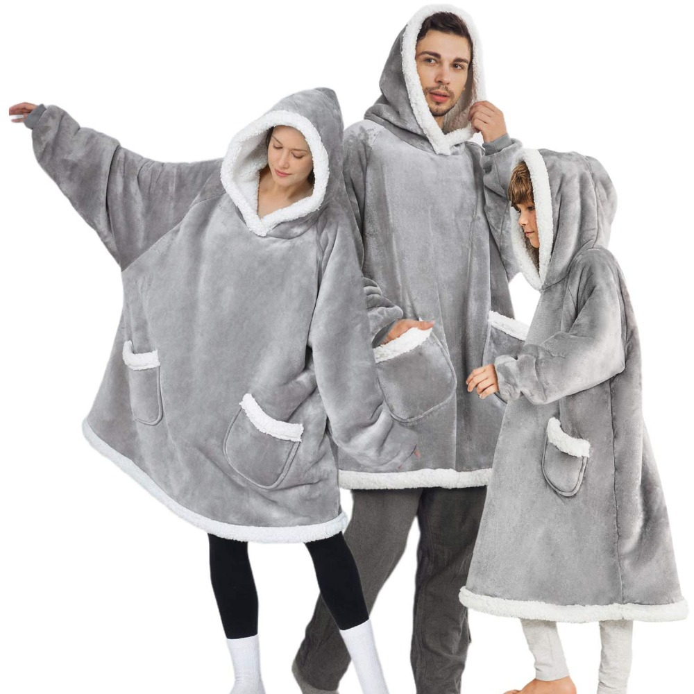 Hoodie-Decke mit Teddyfutter „Astrid“